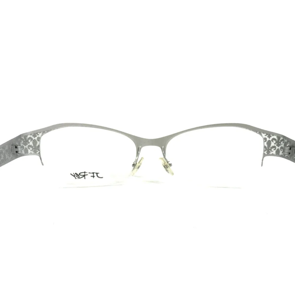 J.F. Rey Eyeglasses Frames JF2558 0010 Black Silver Fleur De Lis 52-16-132